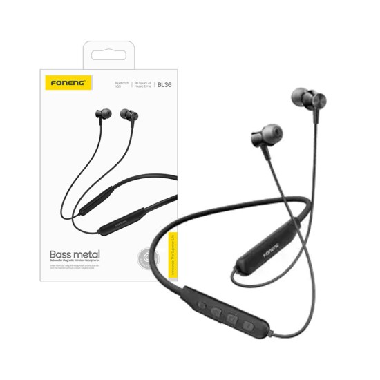 Foneng Bluetooth Neckband Earphones BL36 130mAh Black